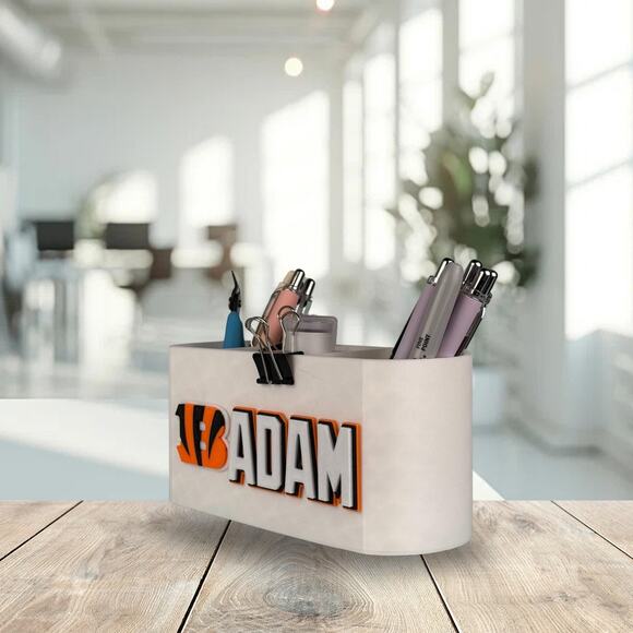 Personalized Cincinnati Bengals Desk Organizer, Bengals Gift, Desk Accessories - Picture 7 of 10